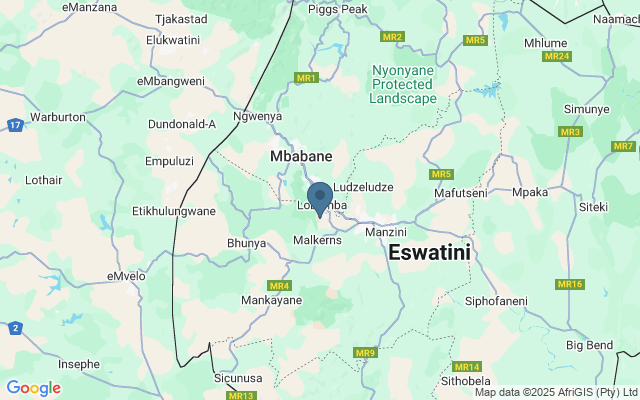 Kaart met locatie Mlilwane Wildlife Sanctuary